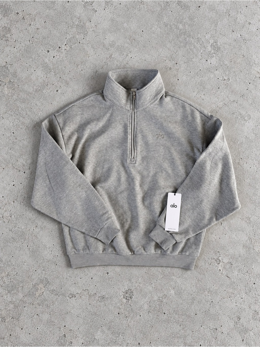 Alo Accolade 1/4 Zip Pullover Quarter-Zip Pullover Gray Size Small NWT